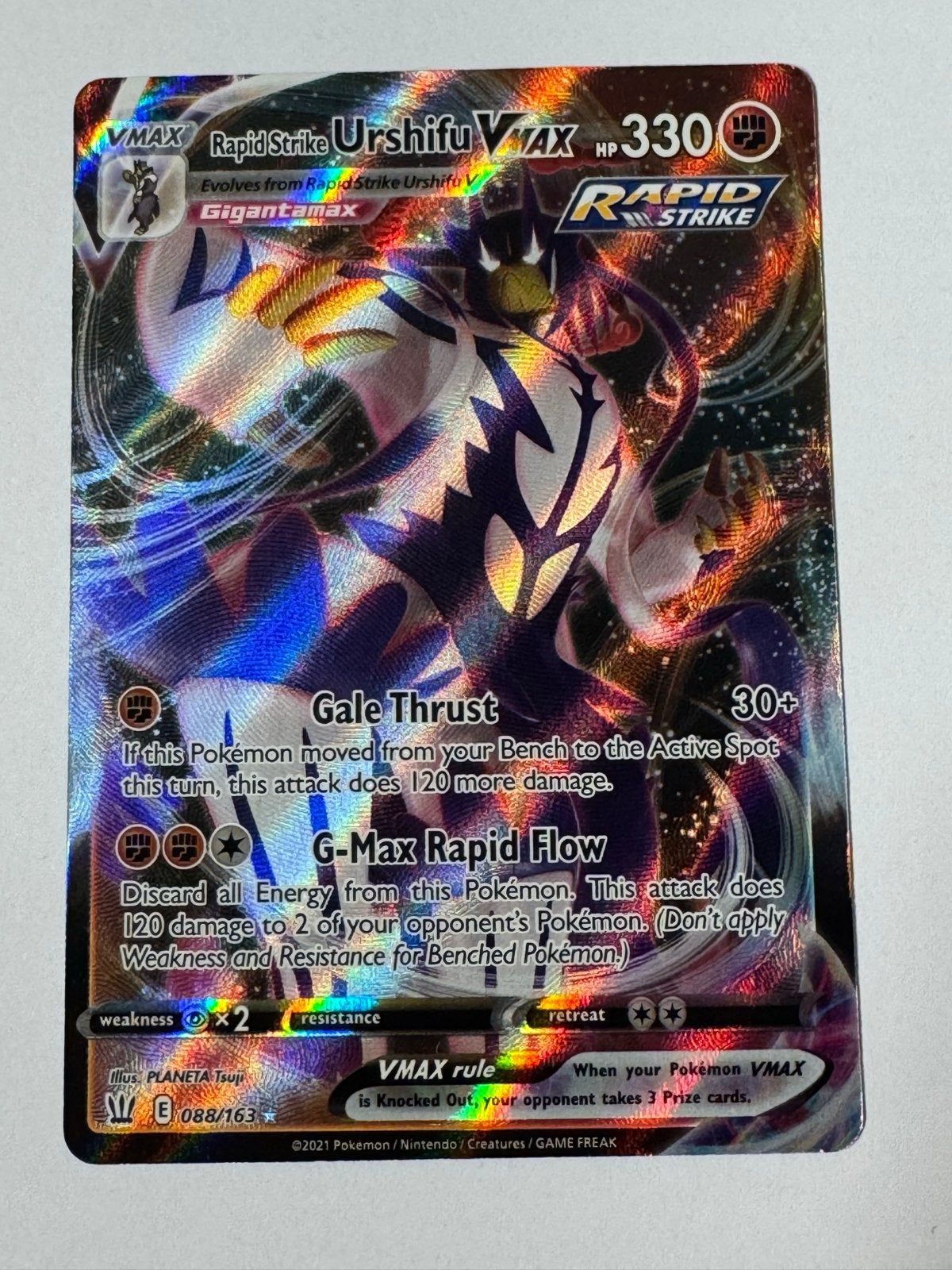 Rapid Strike Urshifu VMAX 088/163 Pokémon Kaart, Ophalen of Verzenden, Zo goed als nieuw, Losse kaart, Foil