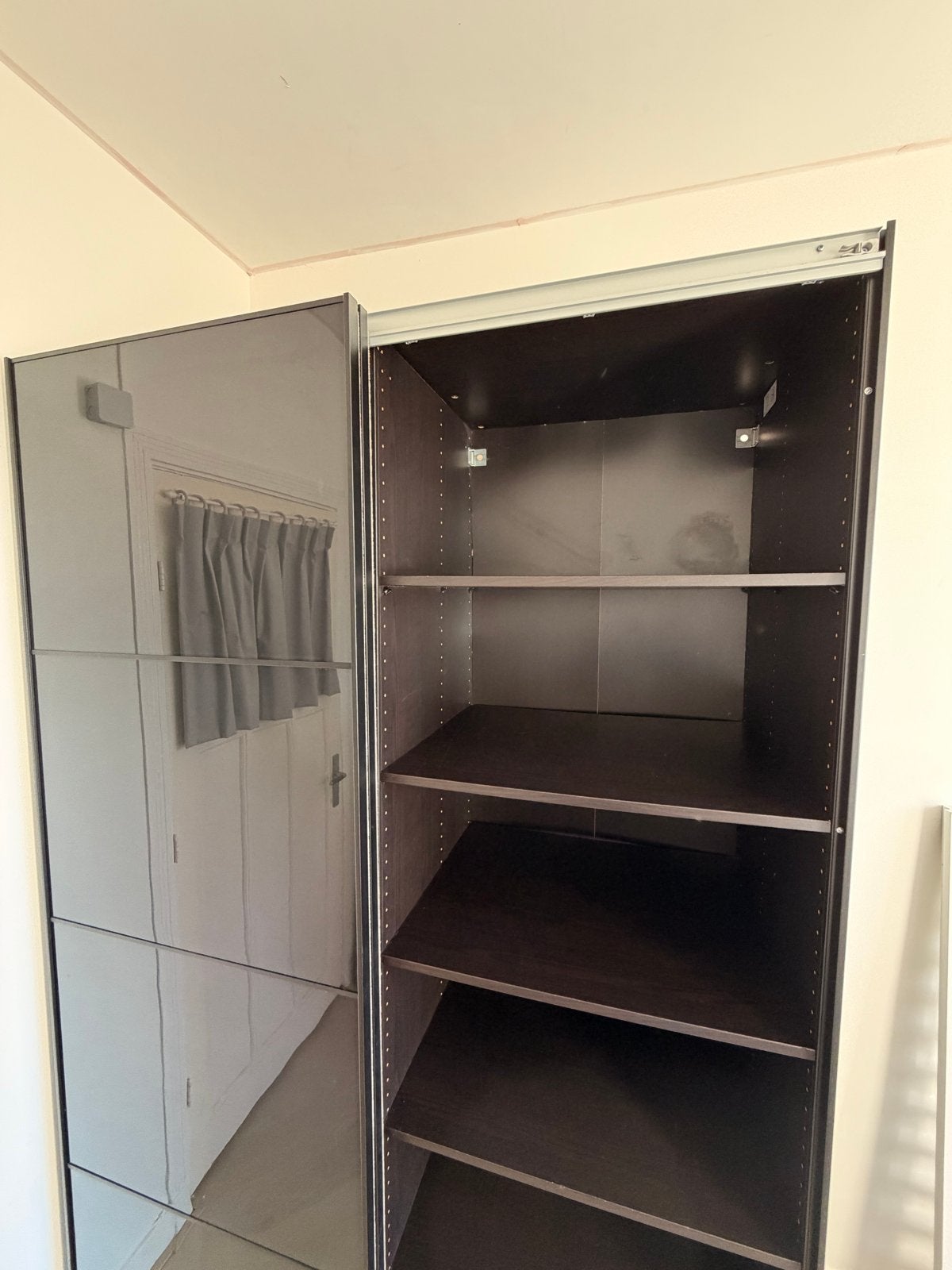 IKEA PAX kledingkast hoogglans zwart/bruin – 150x60x236 cm, Gebruikt, 100 tot 150 cm, 200 cm of meer, 50 tot 75 cm