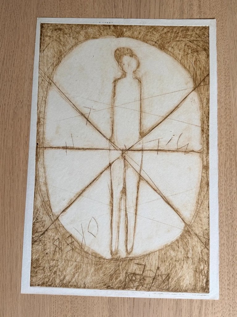 Anton Heyboer ets Erlosung uit 1960, 35 cm, Ophalen of Verzenden, 23 cm, 1950 - 1999