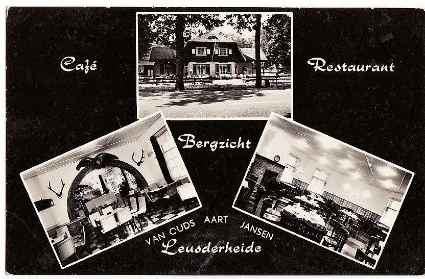Maarn (U) Café Rest. Bergzicht Leusderheide 1960, Ophalen, 1960 tot 1980, Gelopen, Utrecht