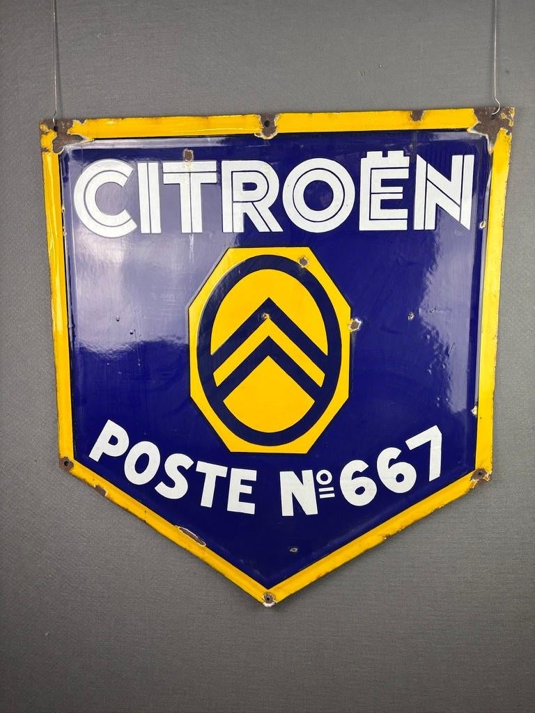 Citroen oud origneel reclamebord ca 1930 Poste 667, Verzamelen, Merken en Reclamevoorwerpen, Ophalen, Reclamebord, Gebruikt, ,