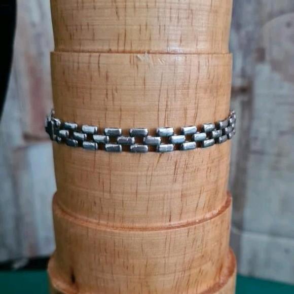 Zilveren 925 schakel armband. 19 cm. 10 gram., Ophalen of Verzenden, Nieuw, Overige kleuren, 80 tot 90 cm