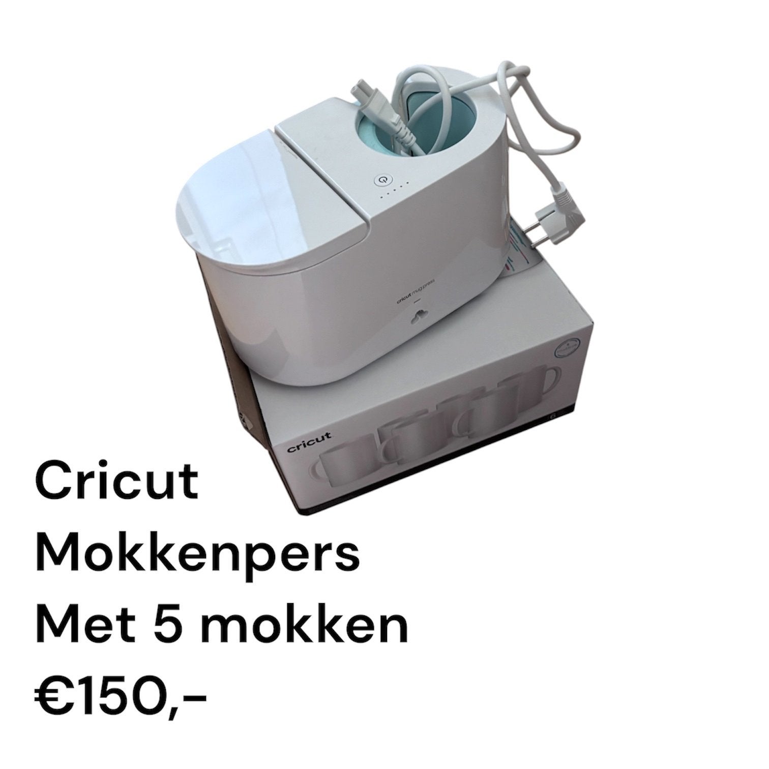 Cricut Mokkenpers met 5 mokken, Hobby en Vrije tijd, Knutselen, Nieuw, Ophalen of Verzenden, Kunststof, Machine