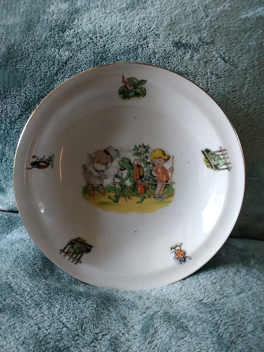Vintage Diep Kinderbord met Sprookjesfiguren, Ophalen of Verzenden