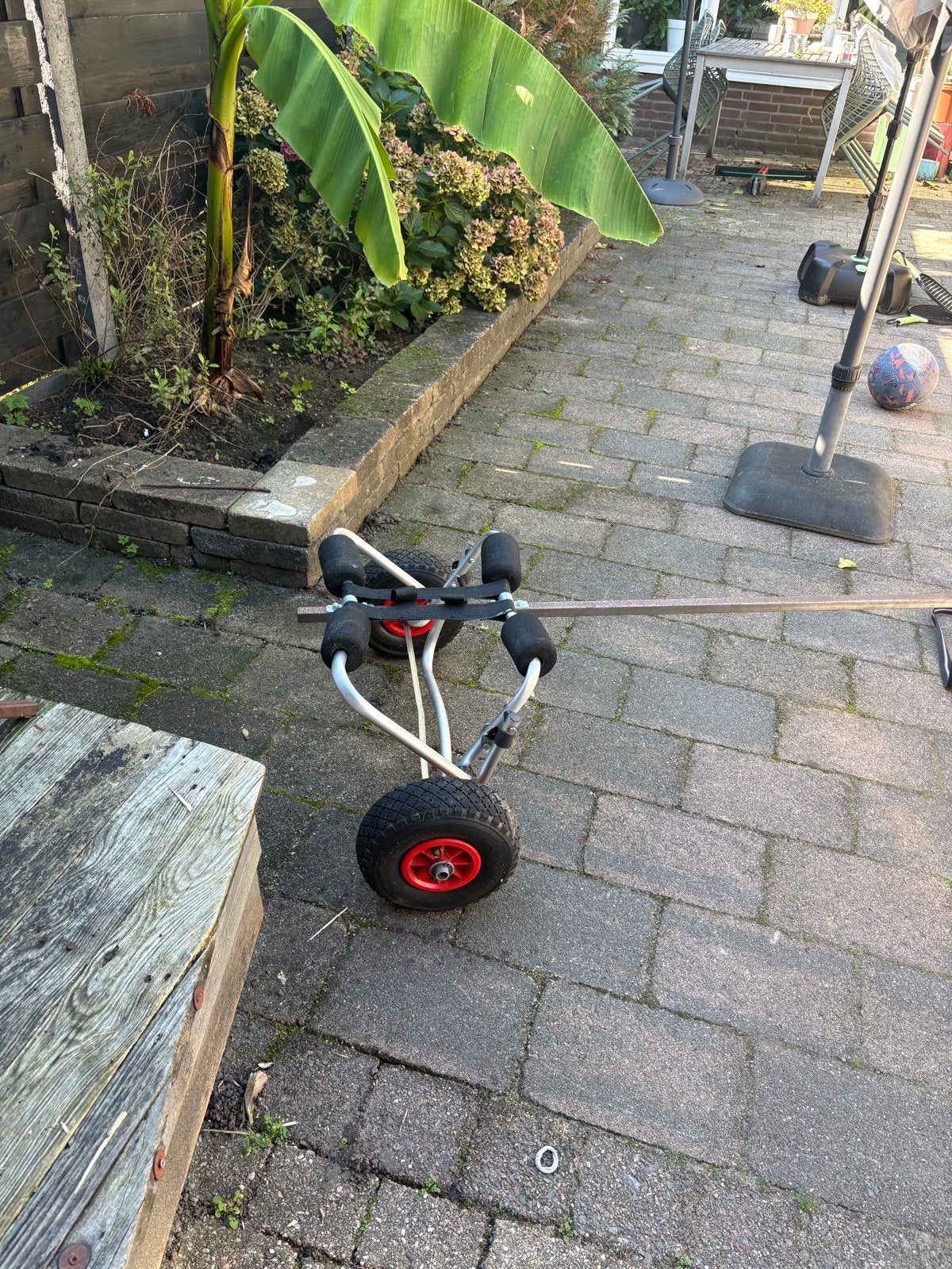 Kajak/kano/ surfkar/ supkar trolley met trekstang