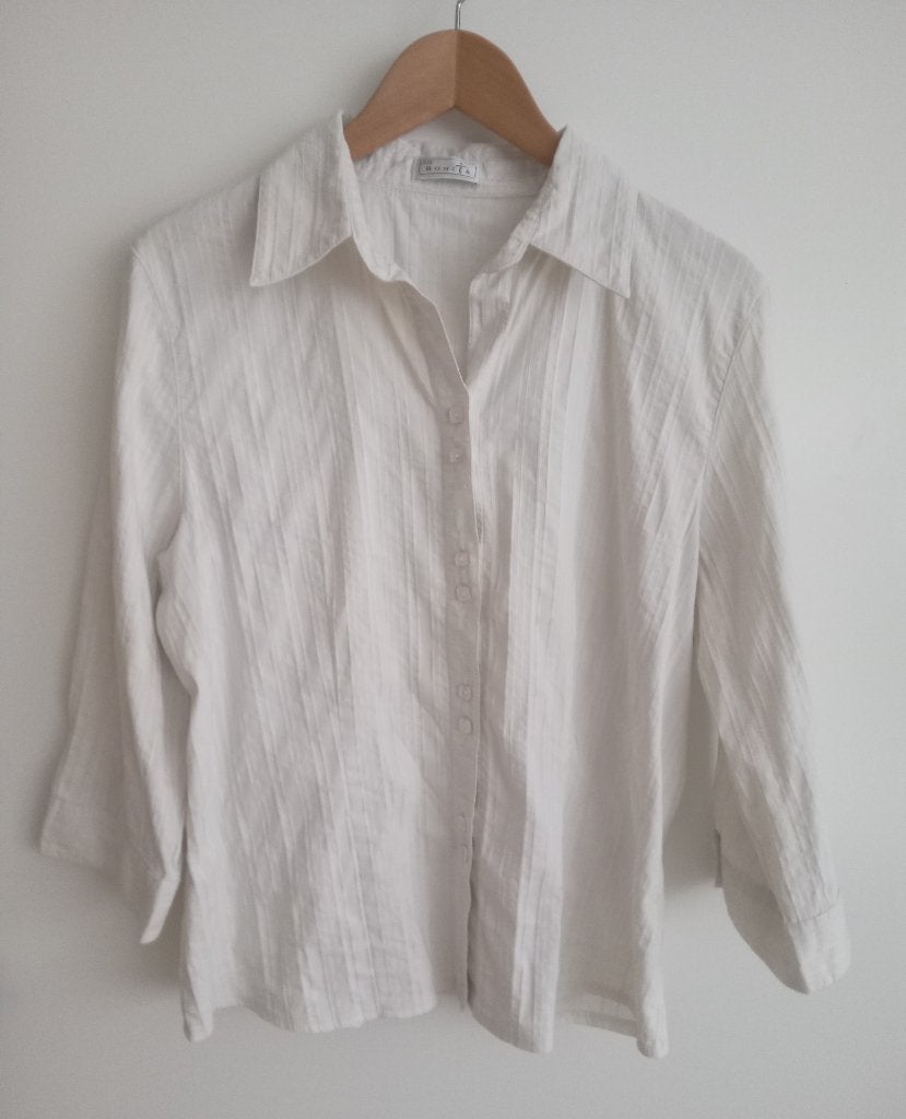 Bonita witte stretch blouse, maat M, Verzenden, Wit, Bonita, Zo goed als nieuw