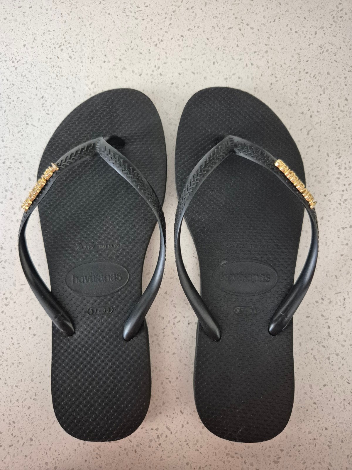 Havaianans zwart maat 37-38, Overige typen, Zwart, Ophalen of Verzenden, Zo goed als nieuw