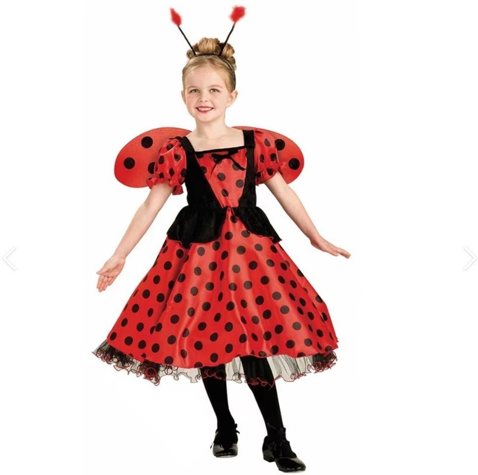 Lieveheersbeestje Prinsessenjurken 104 t/m 116 & 140 t/m 164, Kinderen en Baby's, Carnavalskleding en Verkleedspullen, Ophalen of Verzenden