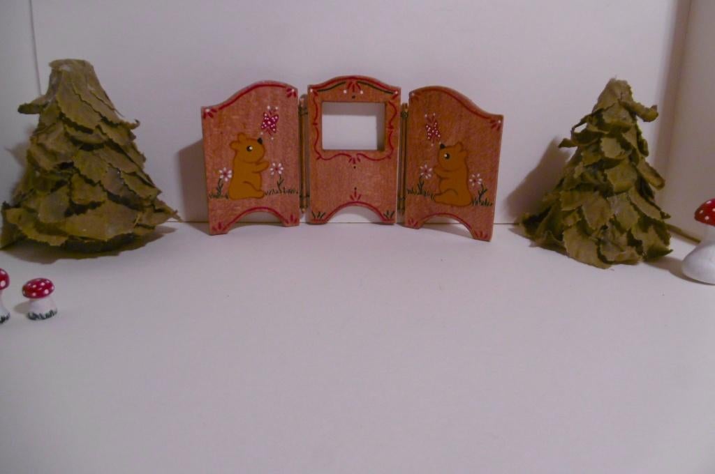 oude houten poppenkast beren poppenhuis speelgoed winkel pop, Verzamelen, Verzenden, Poppenhuis