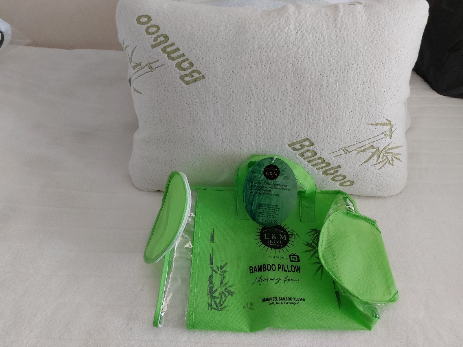 Bamboo kussen - traagschuim - nieuw in verpakking, Ophalen, Anti-allergisch, Eenpersoons, Bamboe
