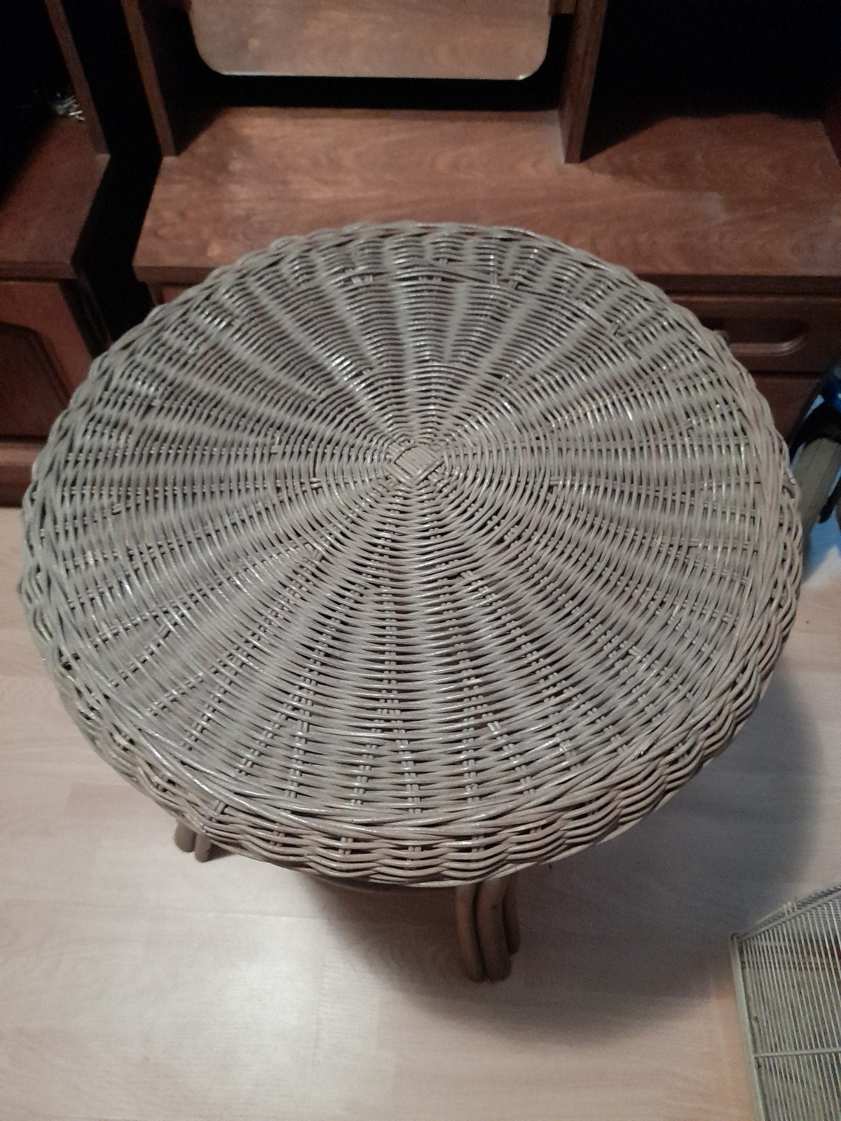 Rieten bijzet tafeltje, Minder dan 55 cm, Gebruikt, Rond, Ophalen