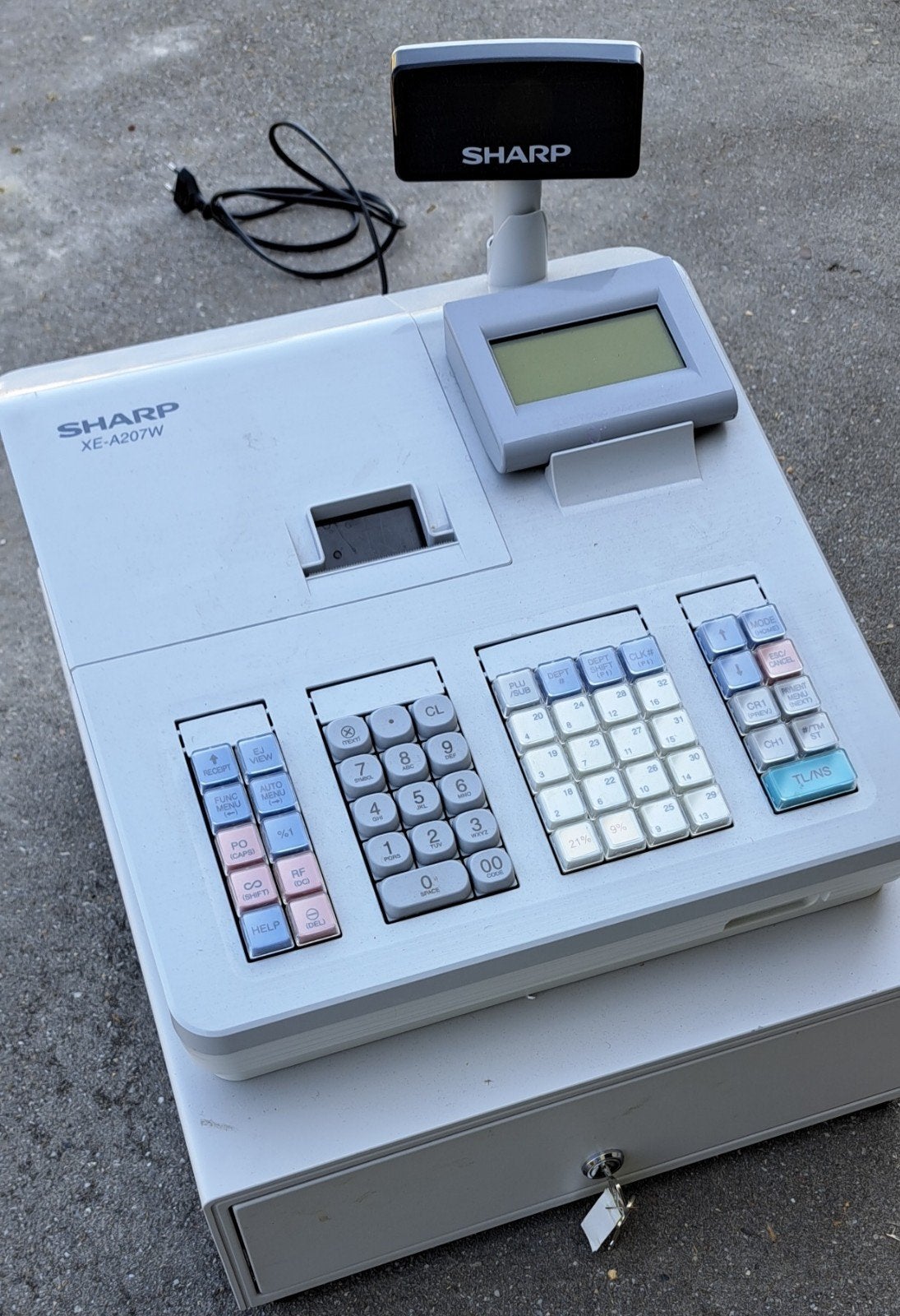 Sharp XE-A207W Kassaregister met Lade, Ophalen