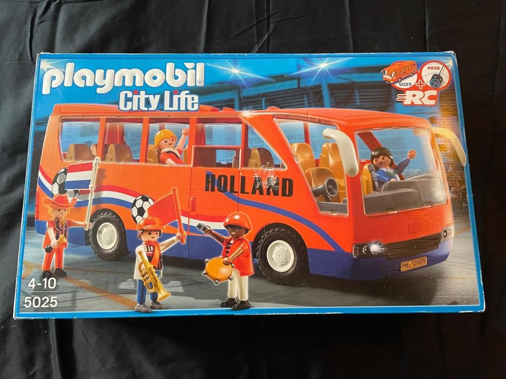 Playmobil City Life Oranje Supportersbus 5025 met doos, Ophalen of Verzenden, Gebruikt, Complete set
