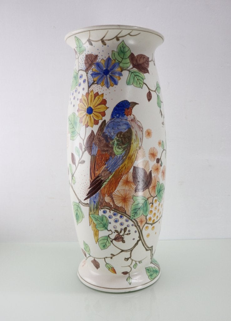 Grote plateel vaas, Plazuid 1918, Antiek en Kunst, Antiek | Keramiek en Aardewerk, Ophalen of Verzenden