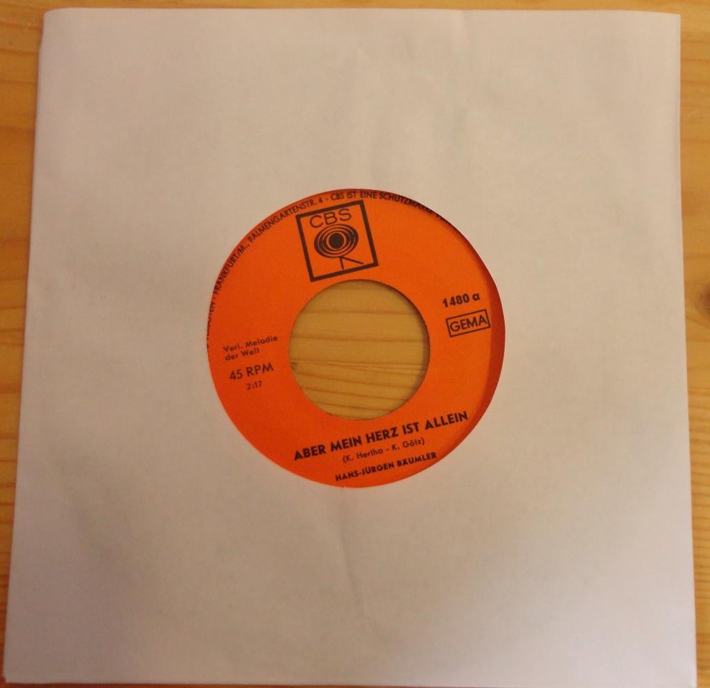 Hans Jurgen Baumler > Aber mein herz ist allein, Gebruikt, 7 inch, Single, Ophalen of Verzenden
