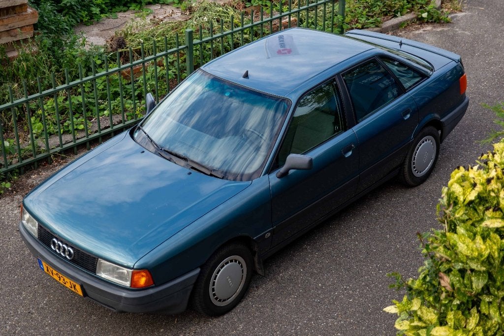 Audi 80 1.8 S AUT U9 1989 Groen, Auto's, Audi, Trekhaak, 4 cilinders, Origineel Nederlands, 1200 kg