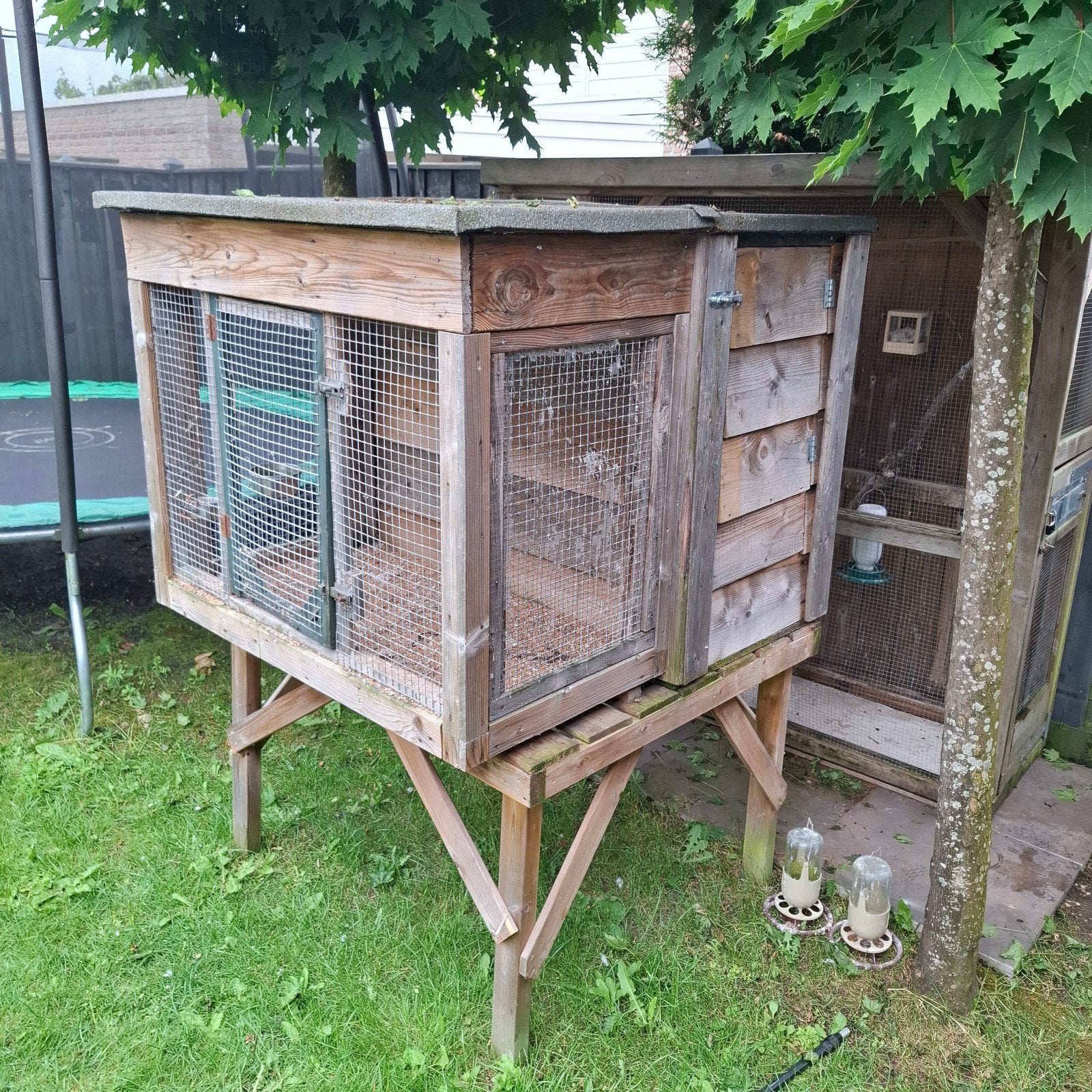 Vogelhok / Voilliere inclusief nachtverblijf, Dieren en Toebehoren, Ophalen, Gebruikt, Hout, Volière