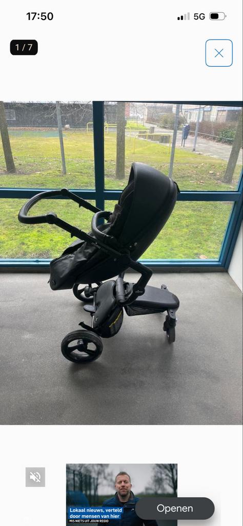Mima kinderwagen met voetenzak en mandje, Kinderen en Baby's, Kinderwagens en Combinaties, Ophalen of Verzenden, Gebruikt, Kinderwagen