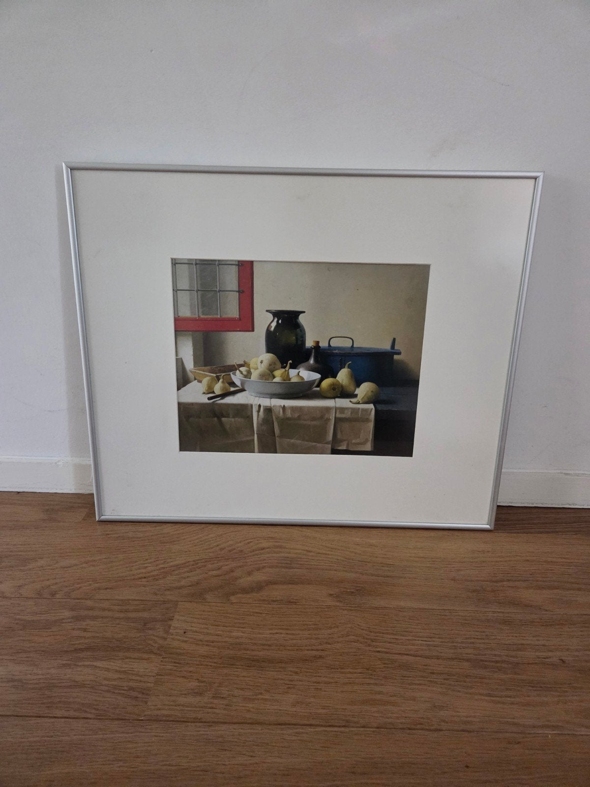 Ingelijste poster - Stilleven met open raam Henk Helmantel, Ophalen of Verzenden, 50 tot 75 cm, 50 – 75