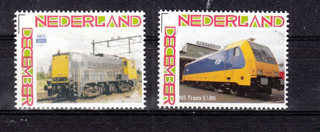 treinen persoonlijke december: NS loc + Ns TraxxE186, Postzegels en Munten, Ophalen of Verzenden, Na 1940, Postfris