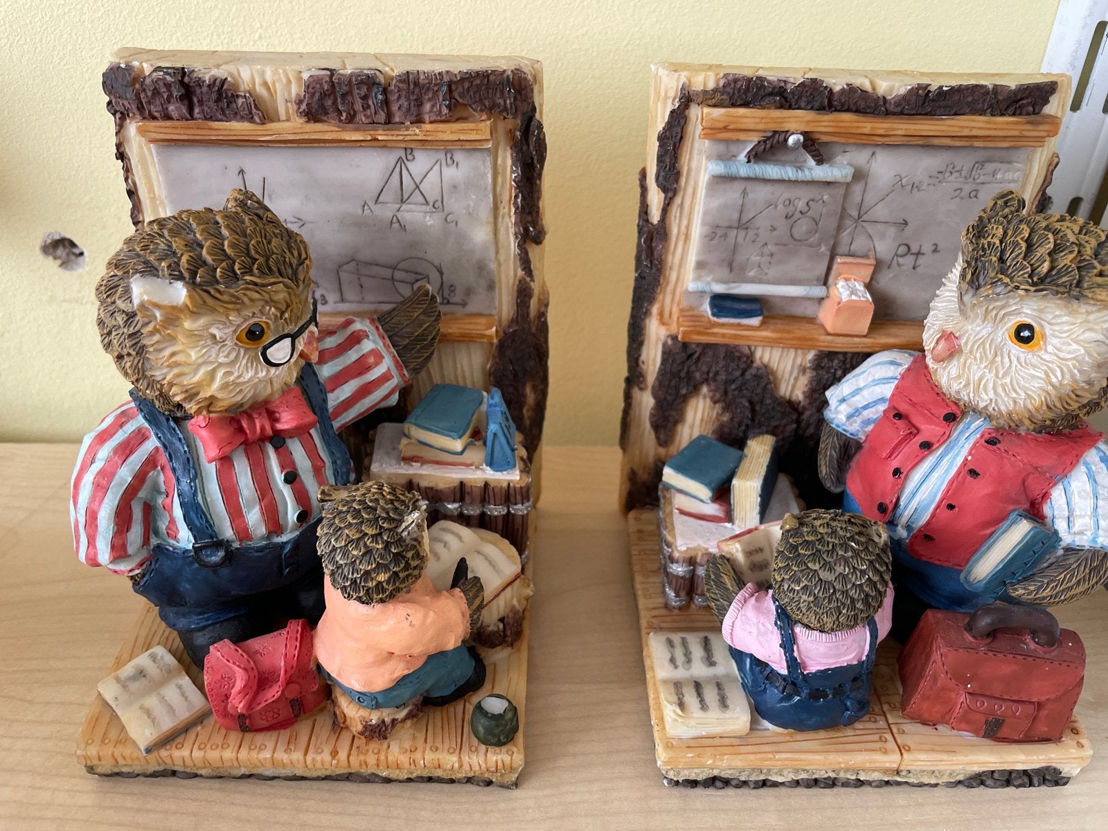 Uilen Boekensteunen - Leraar en Leerlingen, Meerkleurig, Overige materialen, Overige stijlen, Ophalen of Verzenden