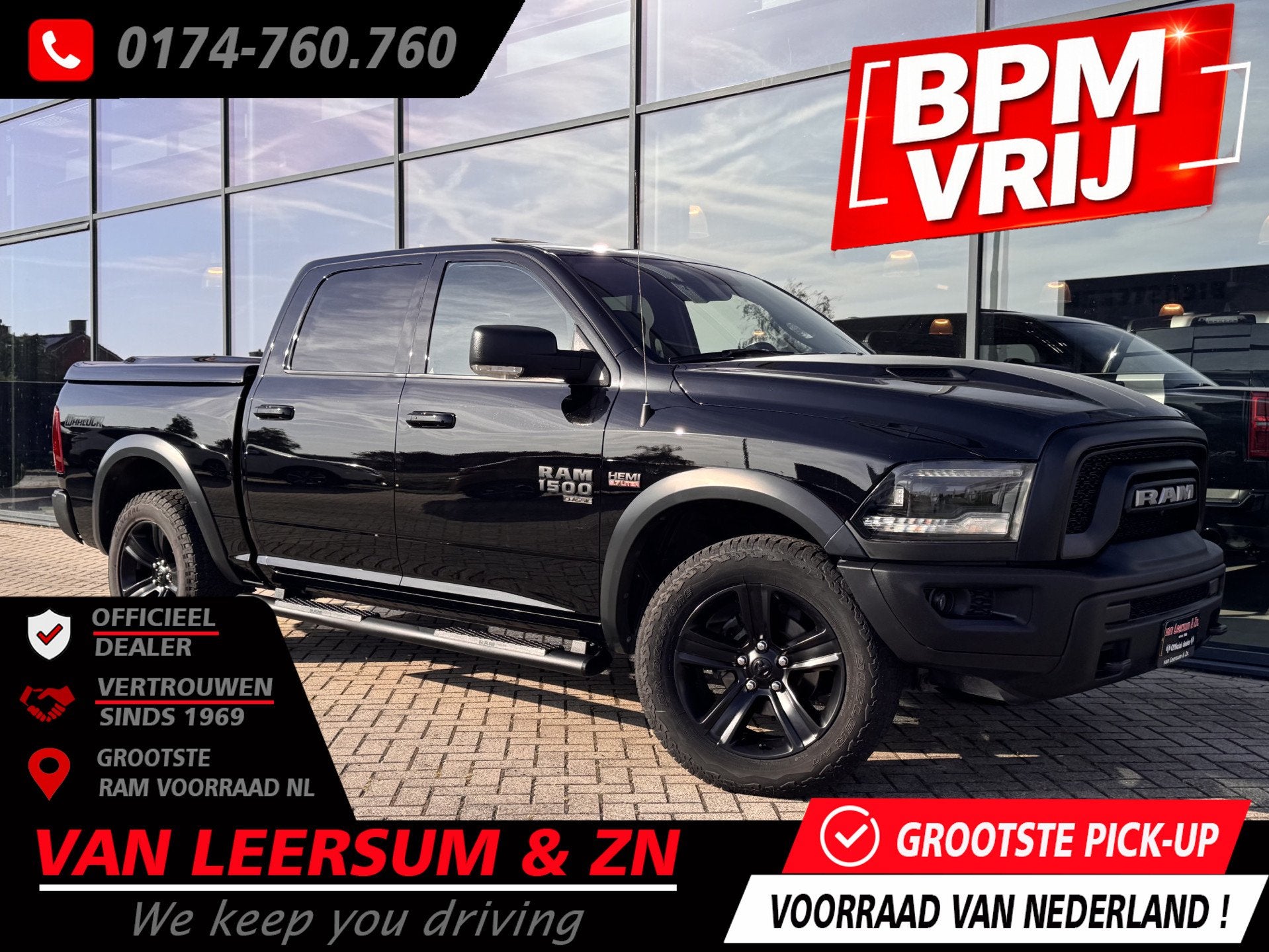 Dodge Ram 1500 WARLOCK Schuif-kanteldak | LED koplampen | 1s, Auto's, Automaat, Stof, Gebruikt, 402 pk