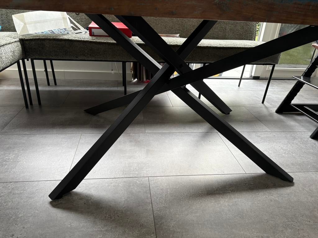 Spin tafelpoot - Zwart gepoedercoat staal, Tafelpoot, 200 cm of meer, Ophalen of Verzenden, Zo goed als nieuw