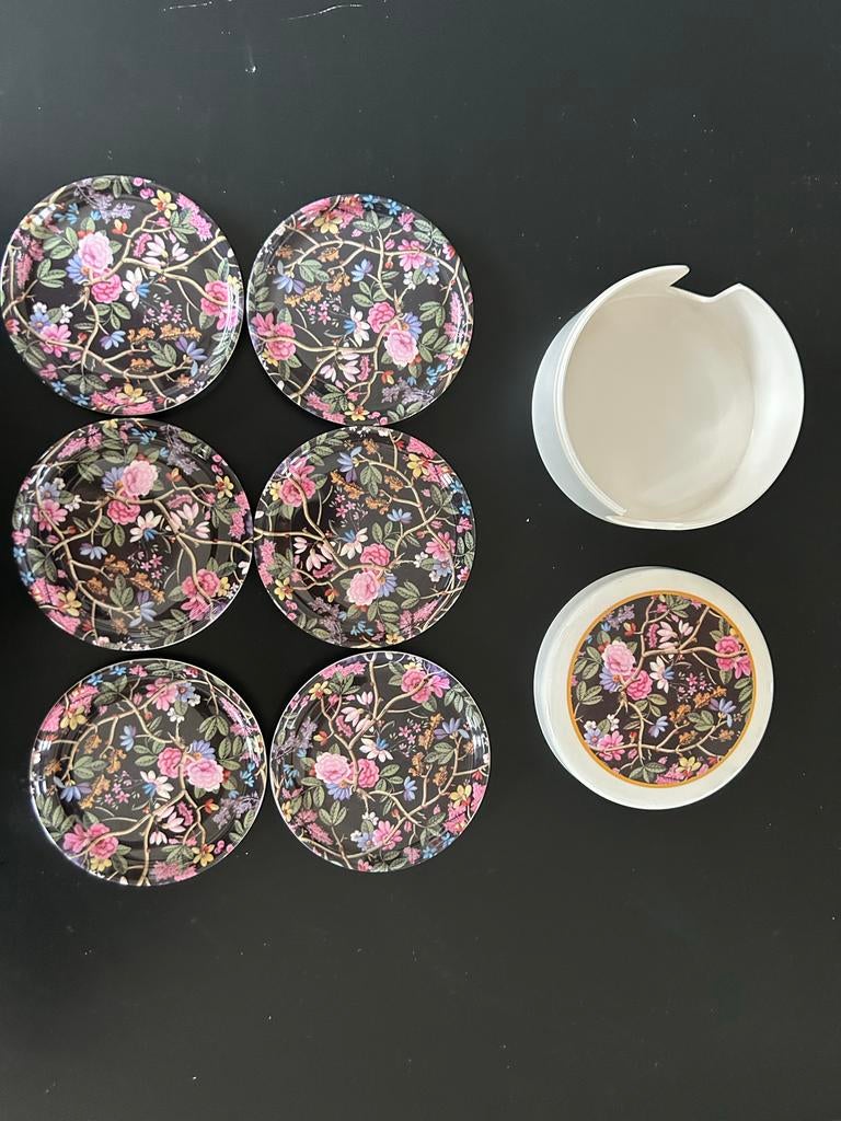 Cloverleaf onderzetters set met houder, Kunststof, Ophalen of Verzenden, Meerkleurig, Overige merken