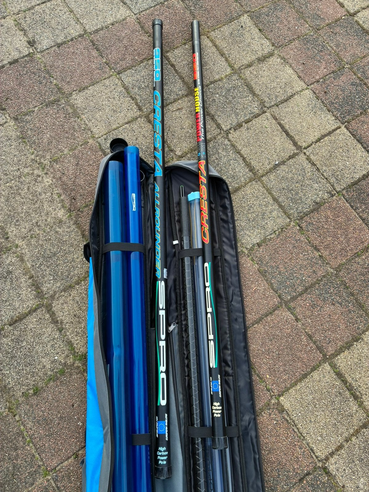 Hengels 9,5m complete sets, Ophalen, Gebruikt, Vaste hengel