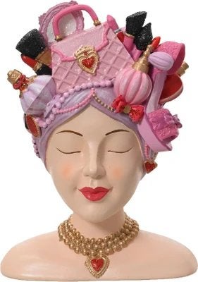 Decoris vaas dame met Gezicht - Nieuwstaat, Ophalen, Kunststof, Met patroon/structuur, Nieuw