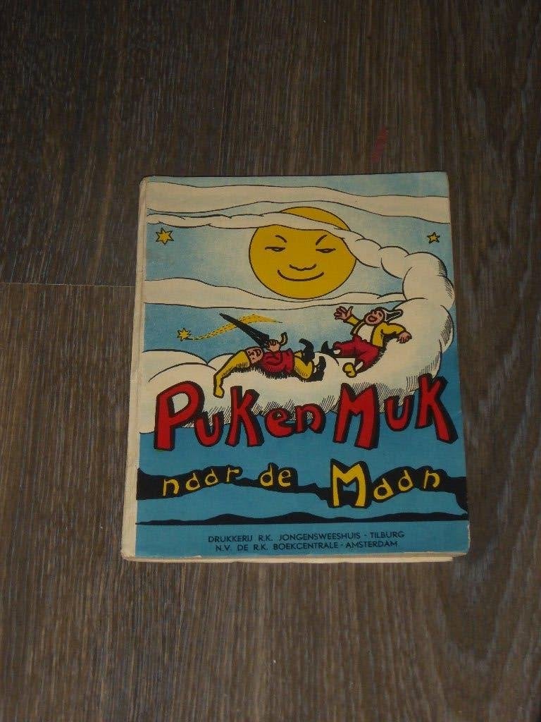 Puk en Muk naar de Maan (1941, 1e druk!), Boeken, Ophalen of Verzenden, Zo goed als nieuw, Fictie, Frans Fransen