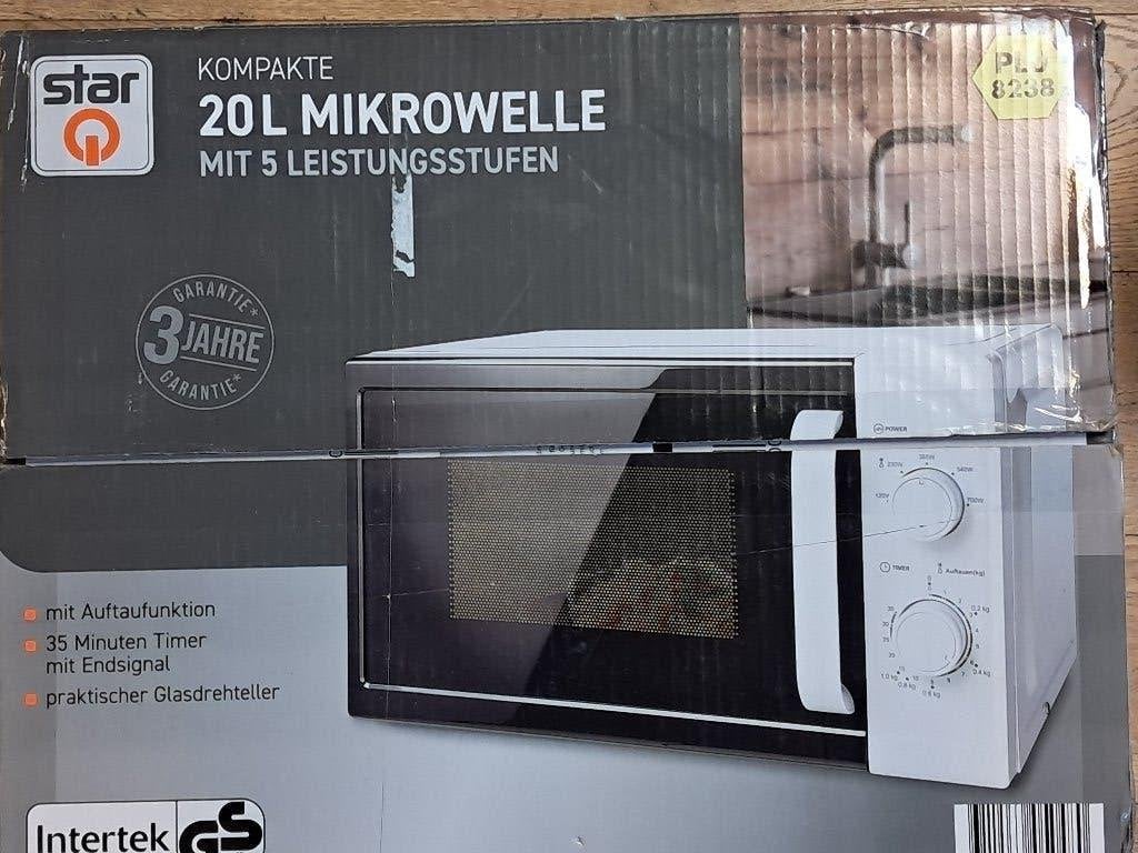 Star / Midea Compacte Magnetron 20L – Wit (Nieuw in doos), Witgoed en Apparatuur, Minder dan 45 cm, Nieuw, DEVENTER, Draaiplateau