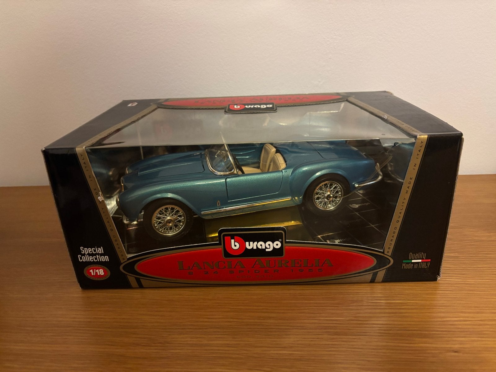 Bburago Lancia Aurelia B24 Spider 1955 - Schaalmodel 1:18, Ophalen of Verzenden, Zo goed als nieuw, Auto, Bburago