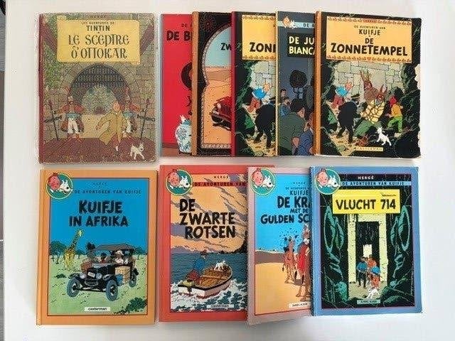 Kuifje, SC/HC, ook dubbelstrips en Le sceptre d'Ottokar 1957, Meerdere stripboeken, Ophalen of Verzenden, Zo goed als nieuw