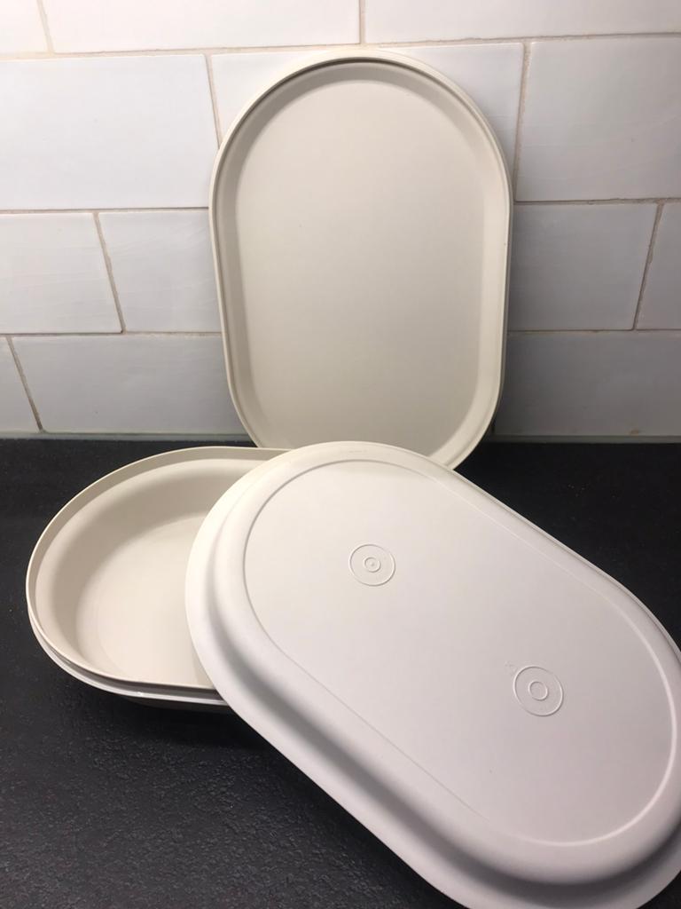 Tupperware ovaal schalen serveerschalen 3-delig, Ophalen of Verzenden, Zo goed als nieuw, Schaal