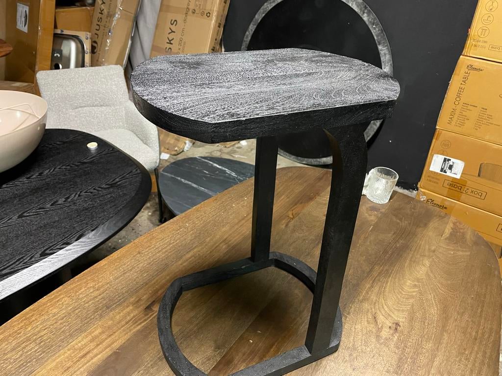 Zwart massief mangohouten laptoptafel enzo 30x40x55 cm, Ophalen, Nieuw