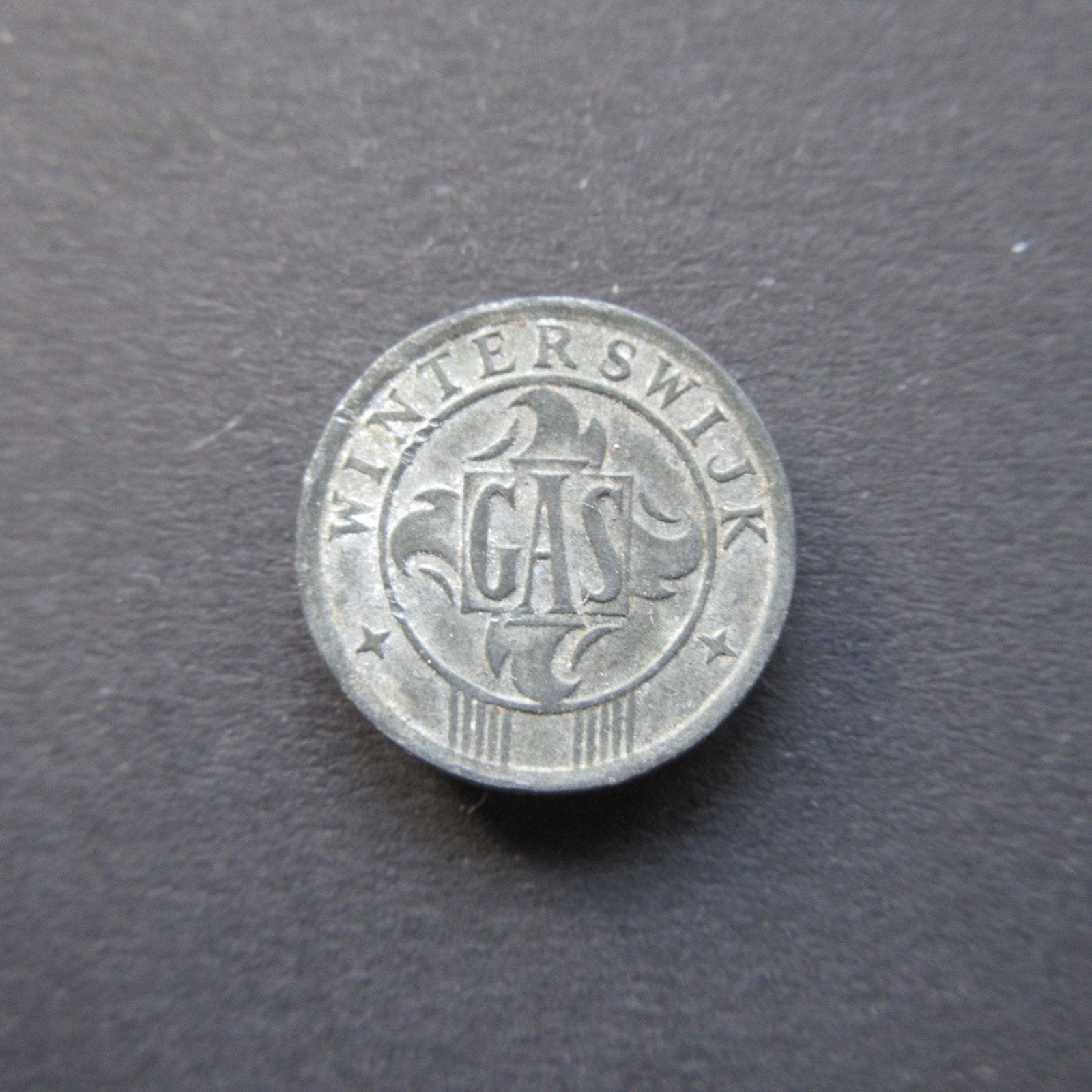 10 Gas 1942 Winterswijk Gasmunt Zink WW2 (02), Verzamelen, Ophalen of Verzenden, Overige soorten, Nederland, Overige typen