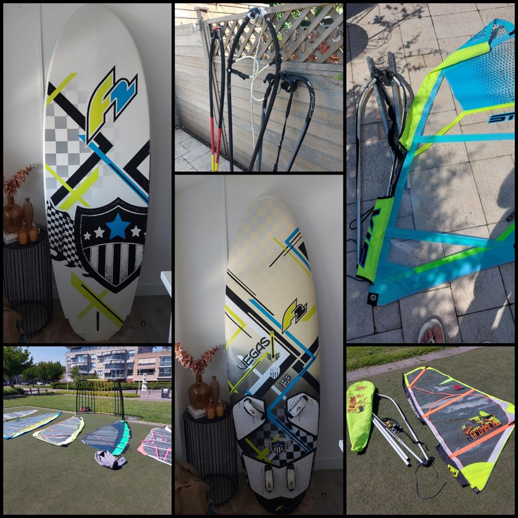 Complete windsurfset, 146l. vele zeilen + kindertuigage, Ophalen, Gebruikt, 250 tot 300 cm, Complete set