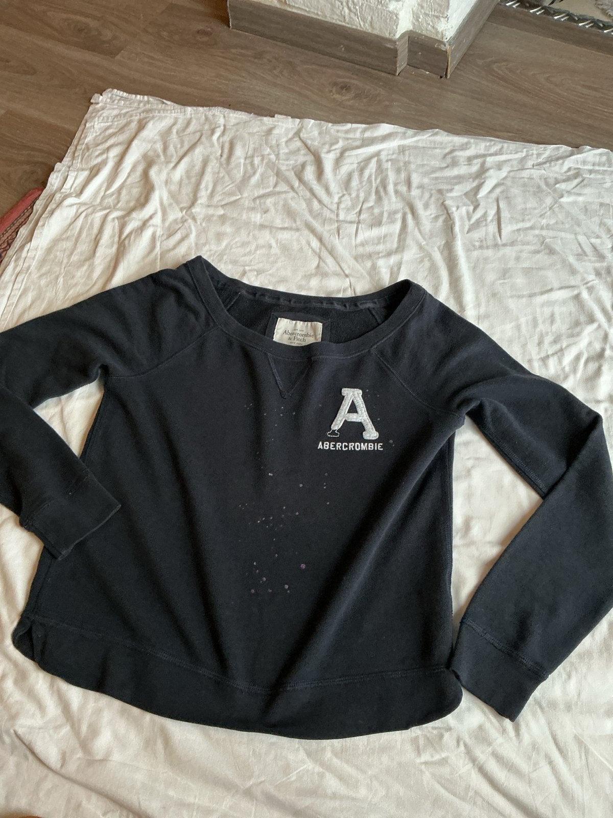 Abercrombie & Fitch sweater, zwart met logo, Ophalen of Verzenden, Gedragen, Maat 38/40 (M), Zwart