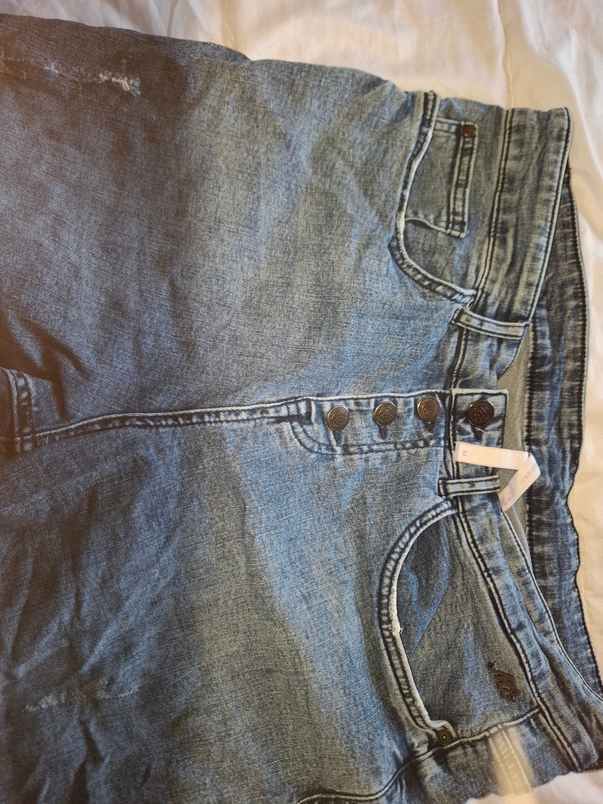 Miss Etam spijkerbroek maat 44 met knoopsluiting, Blauw, Ophalen of Verzenden, Zo goed als nieuw, Miss Etam