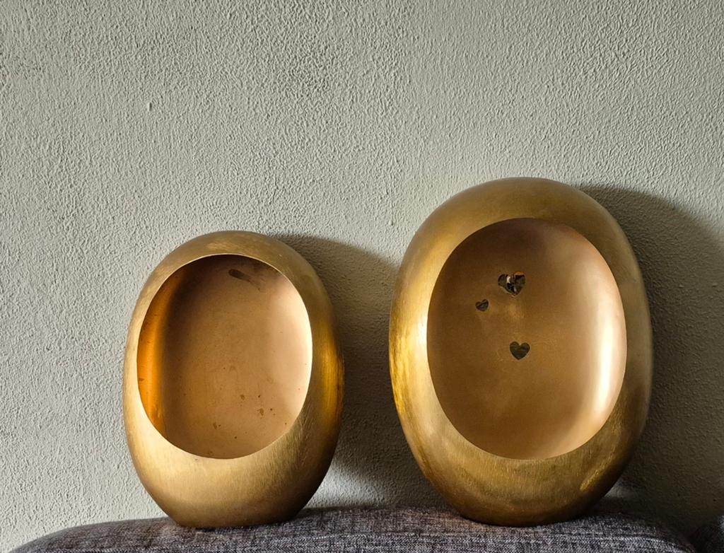 Theelichthouder EGG Goud, Ophalen of Verzenden, Overige materialen, Minder dan 25 cm