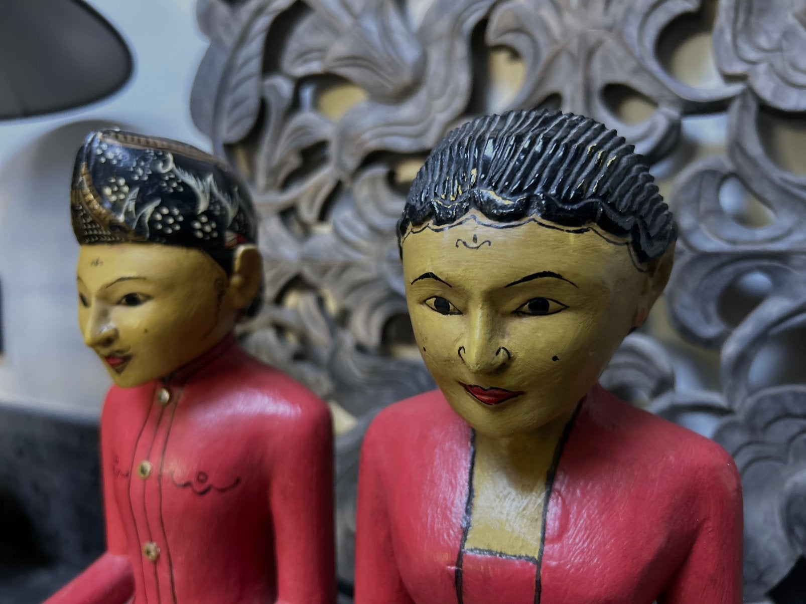 Vintage Javaans Indonesië houten bruidspaar Loro Blonyo set, Antiek en Kunst, Ophalen of Verzenden