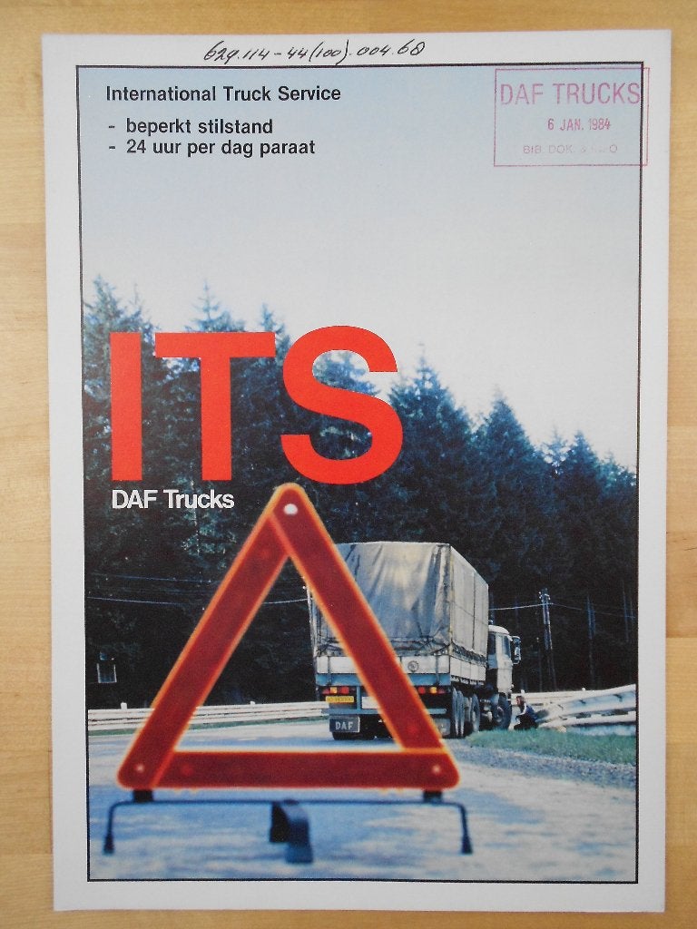 DAF ITS Brochure ca 1984 - NL - International Truck Service, Boeken, Ophalen of Verzenden, Zo goed als nieuw, Overige merken, DAF
