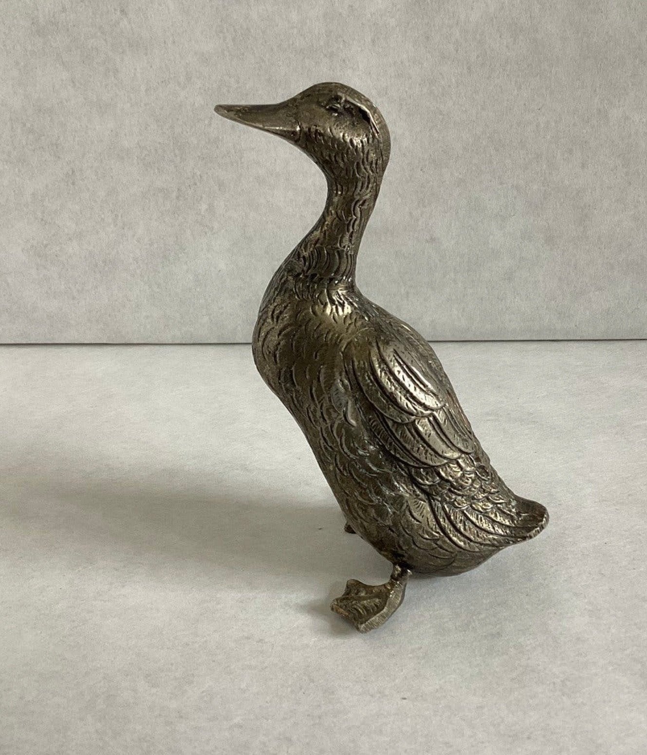 Vintage metalen eend - decoratief  - 258 gram - 12 cm., Ophalen of Verzenden