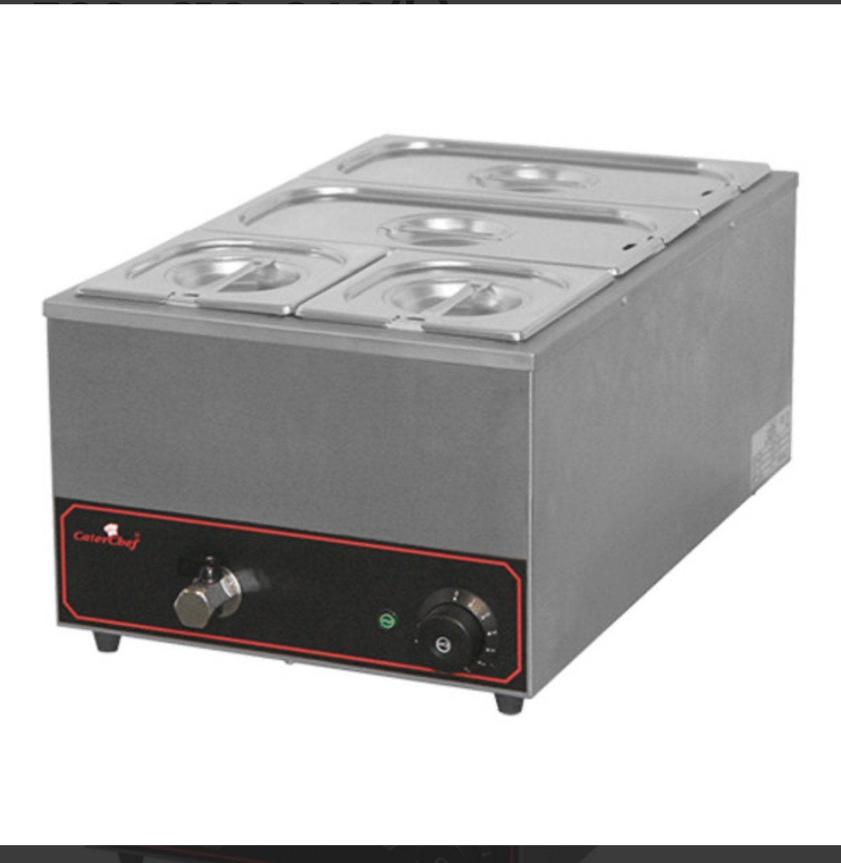 Nieuw in doos! CaterChef Bain Marie Elektrisch + GN 4x 1/4, Ophalen of Verzenden, Nieuw, Rvs of Chroom