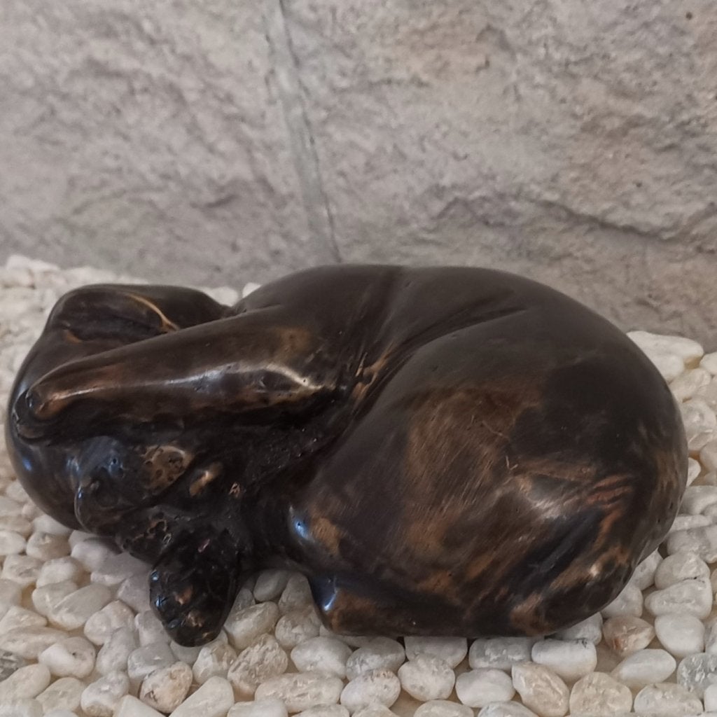 Beeld: Hondjes - Bulldog en hondenurnen in brons, Ophalen of Verzenden