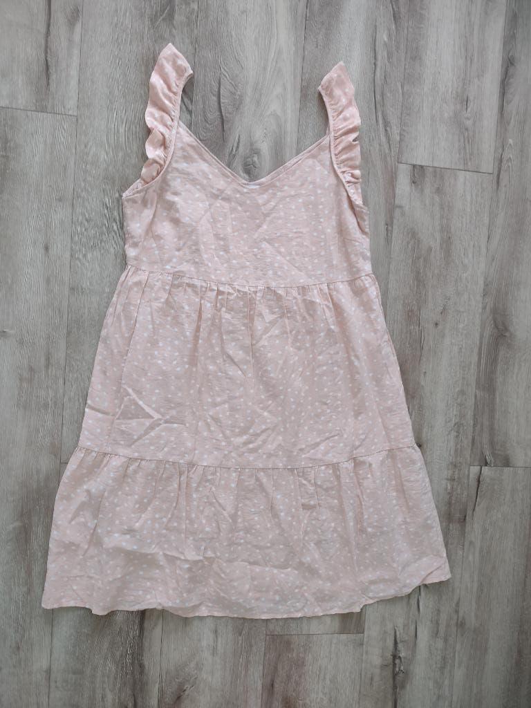 Prachtige lichtroze jurk met ruches, witte stippen Numph, 38, Maat 38/40 (M), Onb, Ophalen of Verzenden, Numph