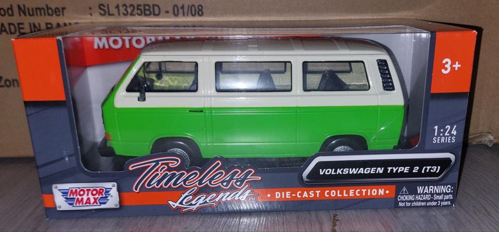 Motormax VW Transporter T3 1:24 Die-Cast Modelbus, Ophalen of Verzenden