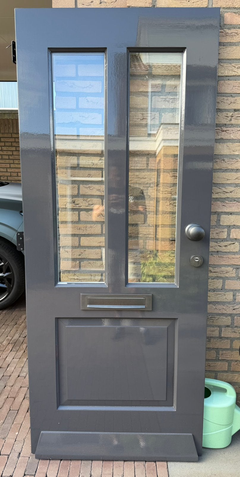 Hardhouten voordeur met dubbel glas!, Ophalen, 200 tot 215 cm, Glas, Buitendeur