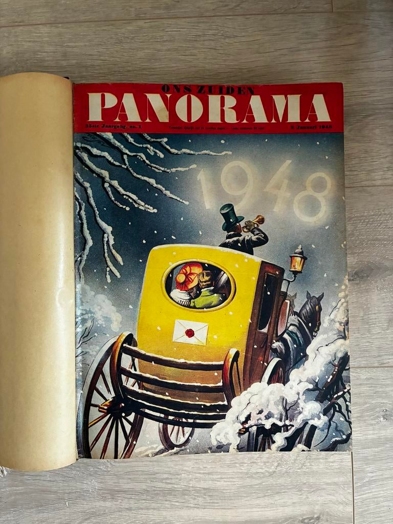 Ingebonden boek van de 2-wekelijkse uitgave Panorama 1948, Ophalen, Gelezen